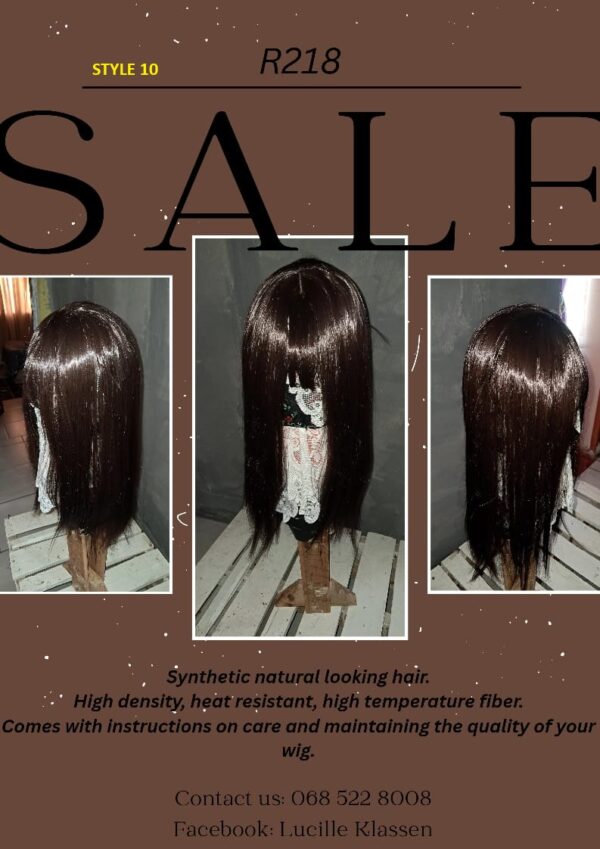 Synthetic natural looking hair.